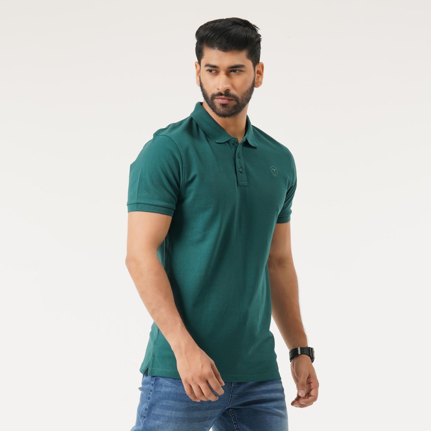 Mens Bottle Green Polo T-Shirt