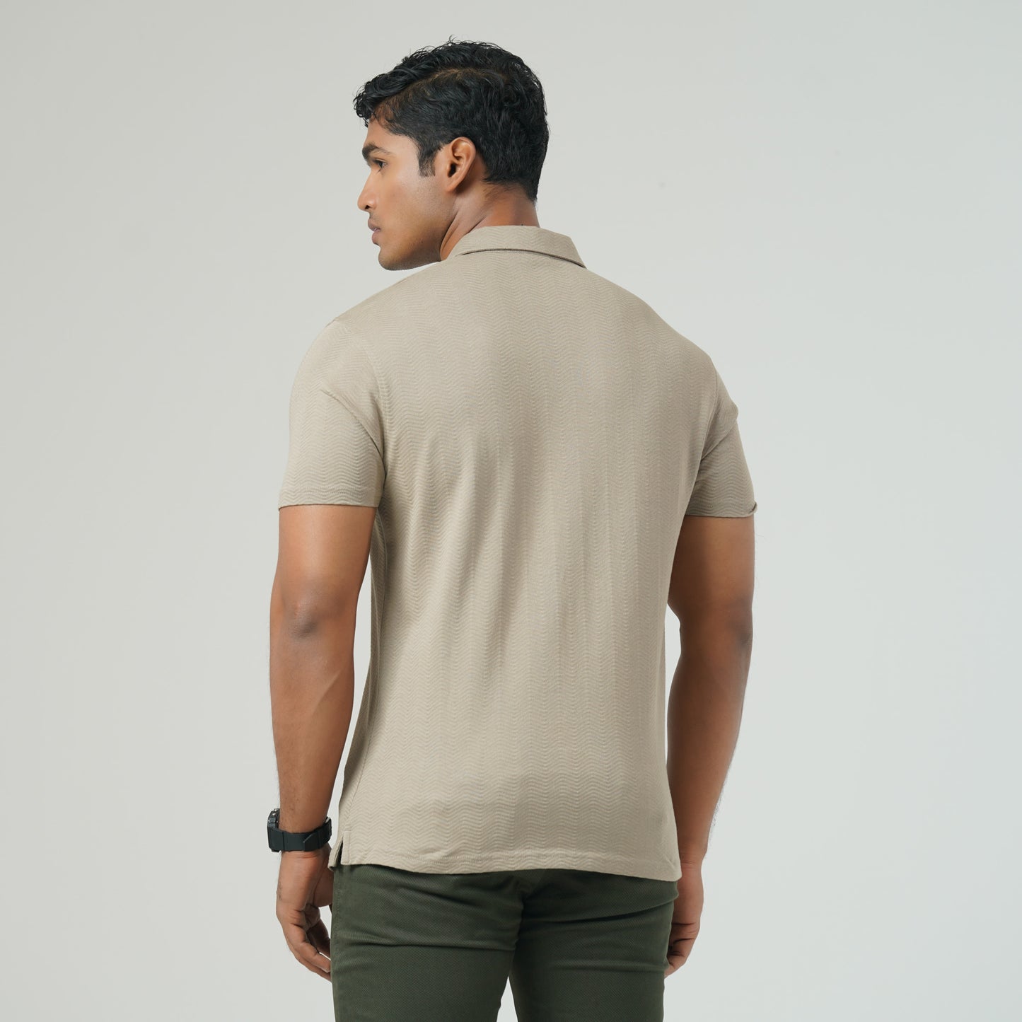 Mens Dark Beige Polo T-Shirt