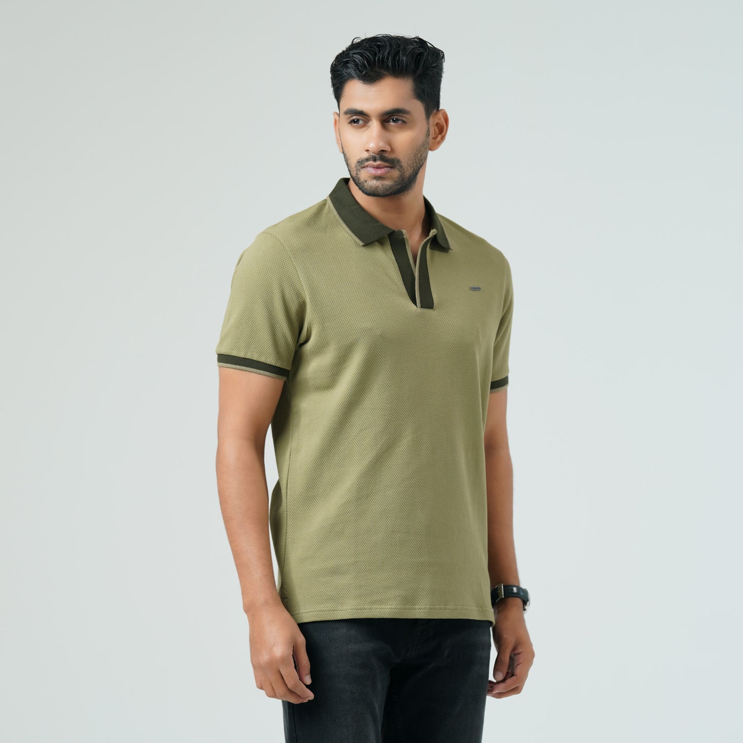 Mens Olive Polo T-Shirt