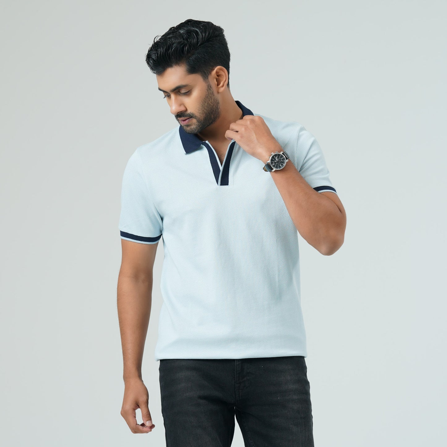 Mens Light Blue Polo T-Shirt