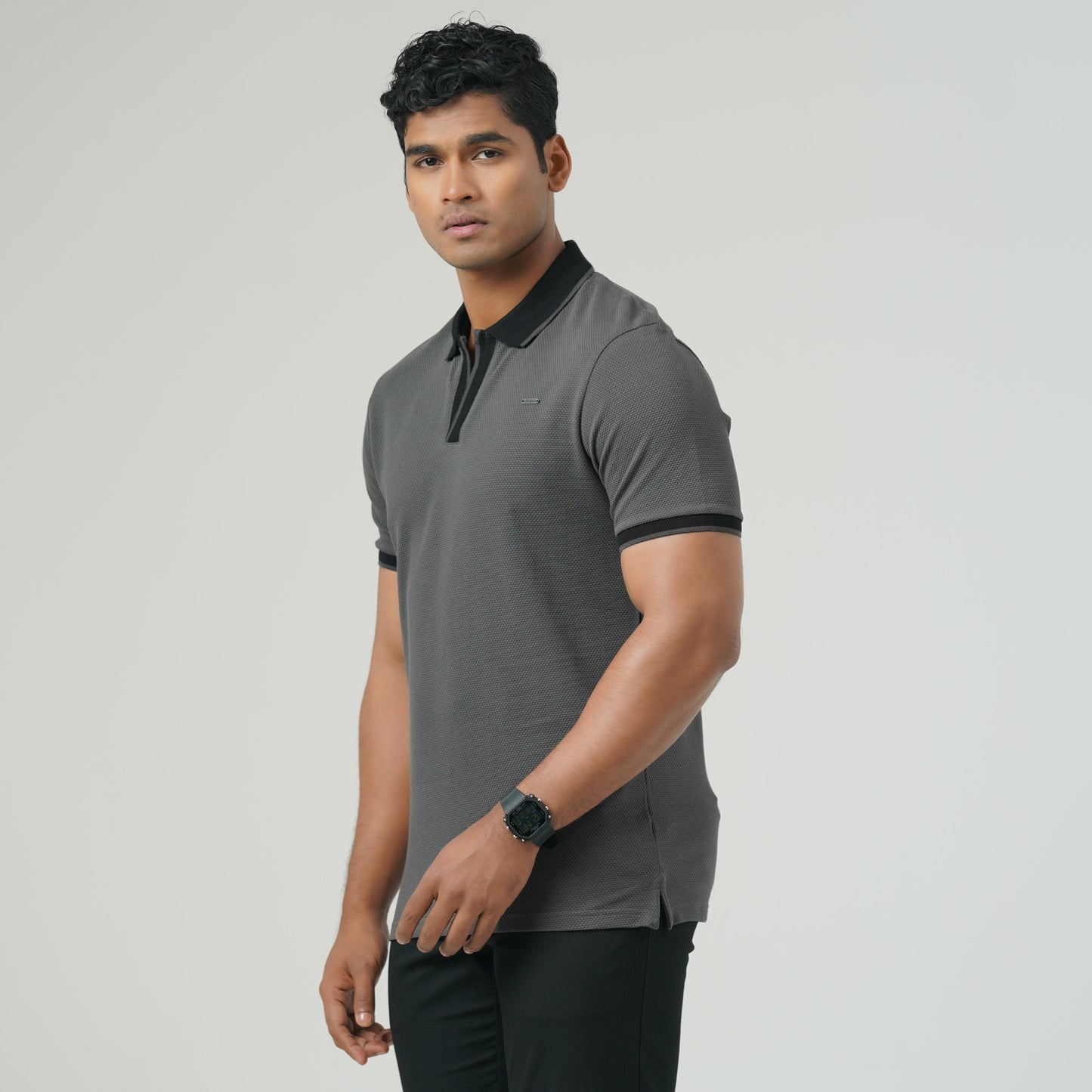 Mens Grey Polo T-Shirt