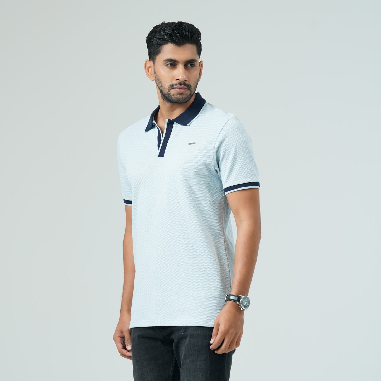 Mens Light Blue Polo T-Shirt