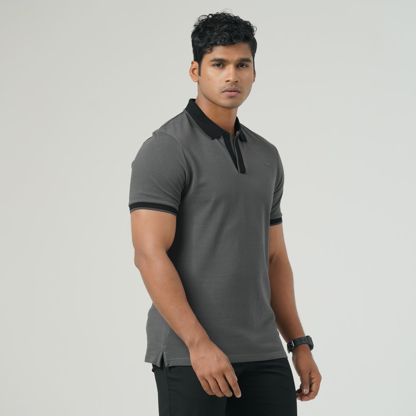 Mens Grey Polo T-Shirt