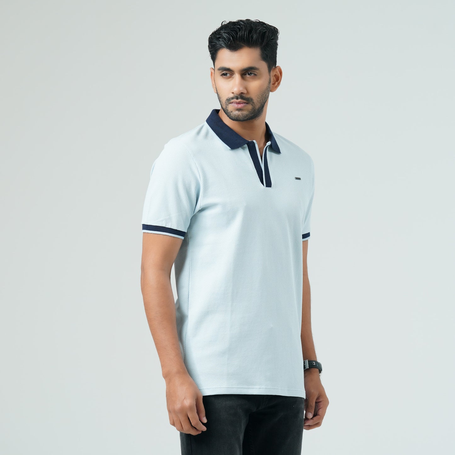 Mens Light Blue Polo T-Shirt