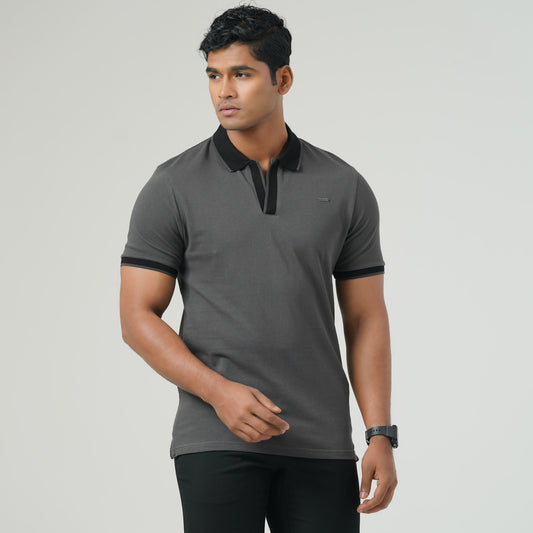 Mens Grey Polo T-Shirt