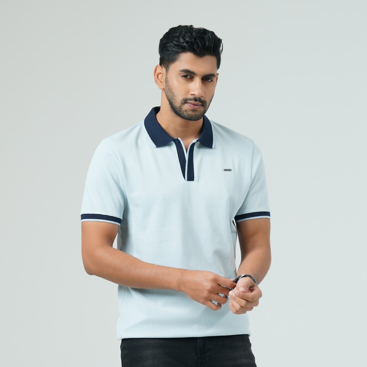 Mens Light Blue Polo T-Shirt