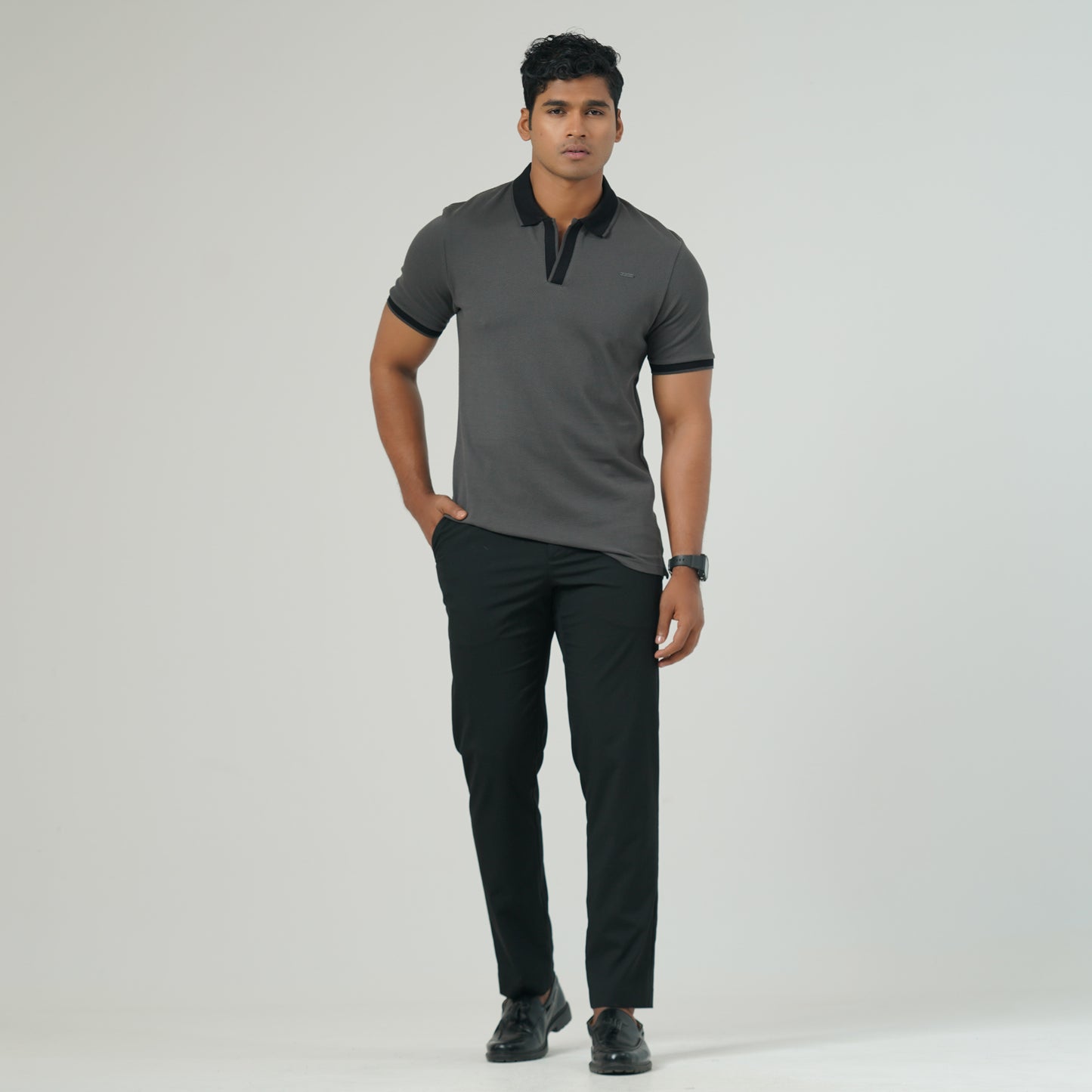 Mens Grey Polo T-Shirt