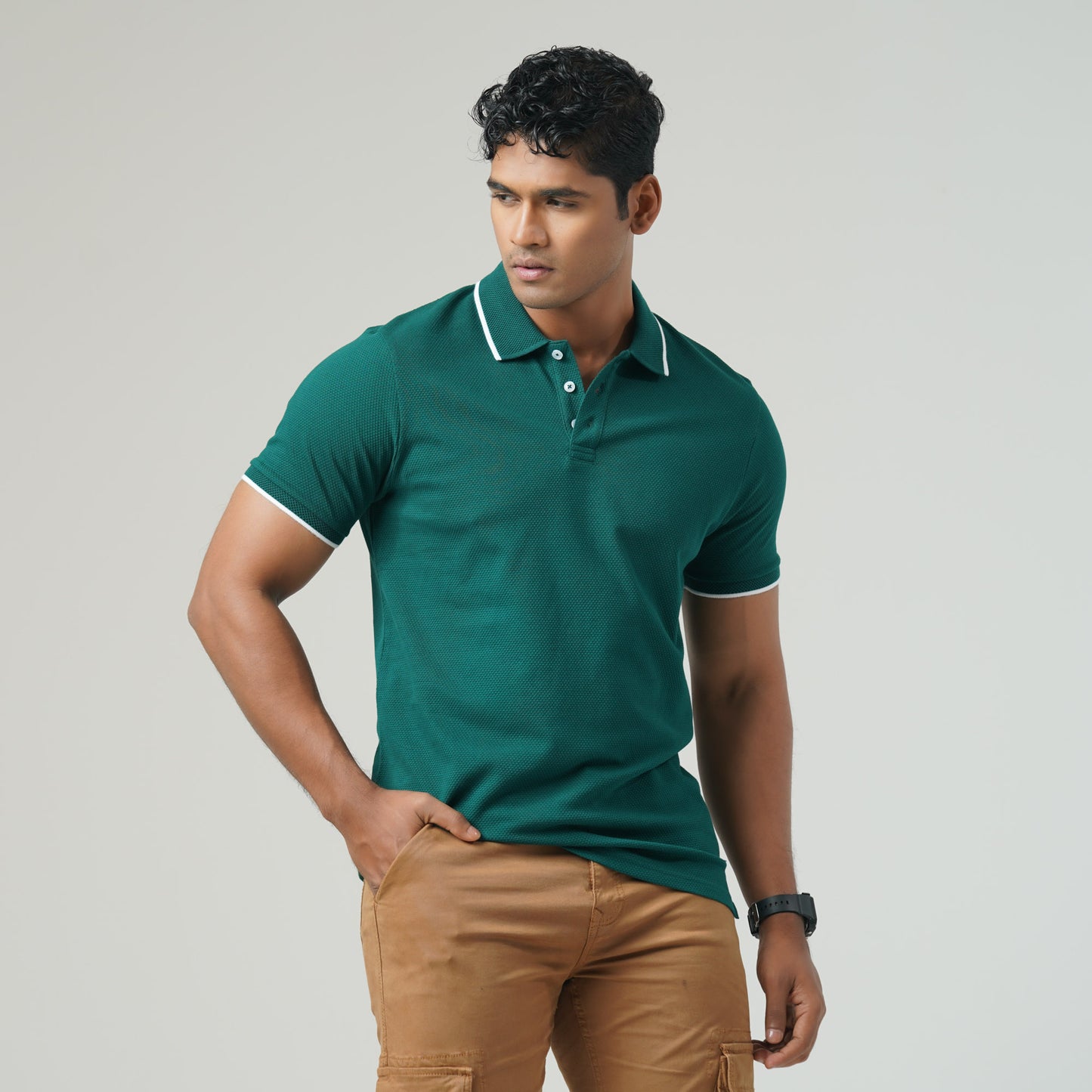 Mens Teal Green Polo