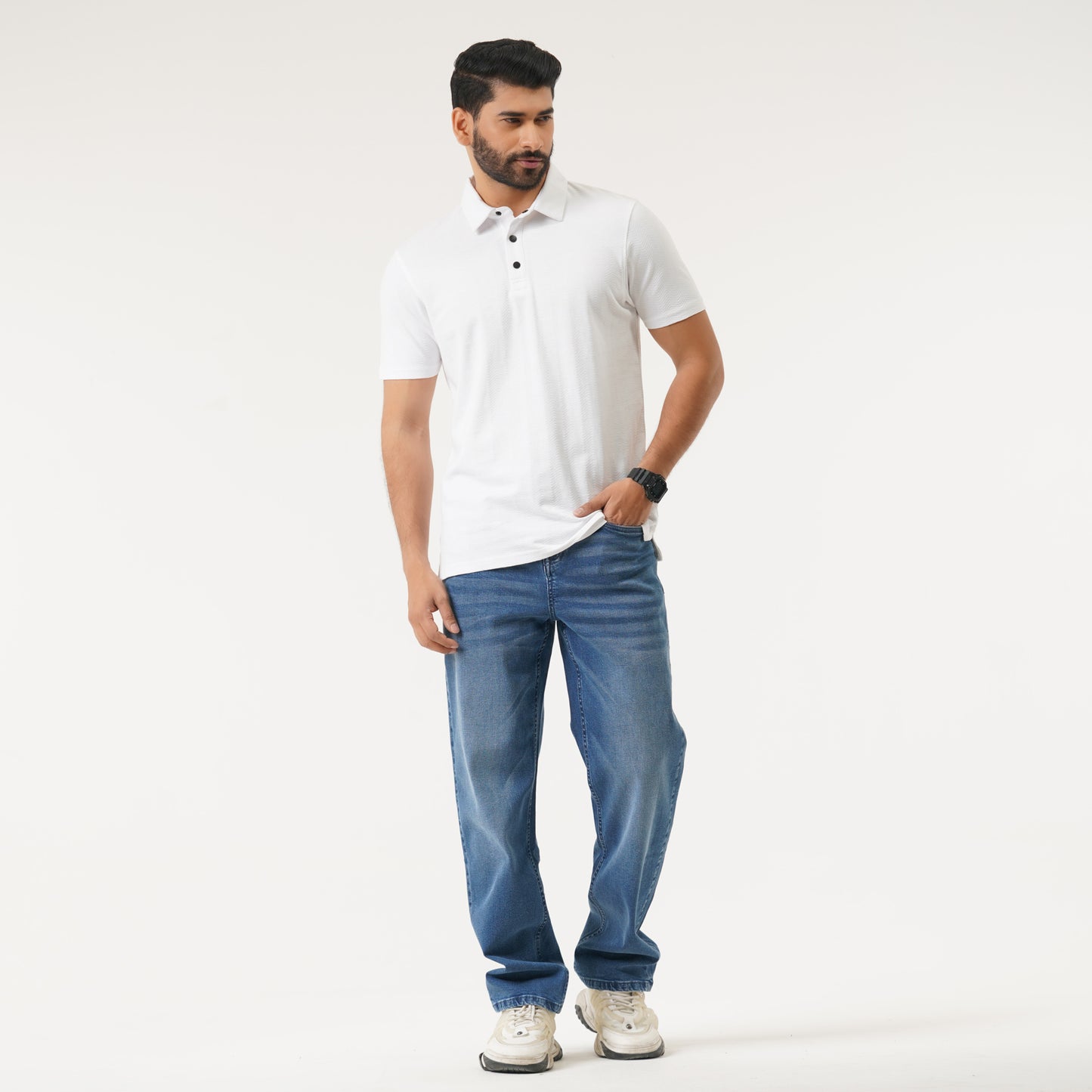 Mens Polo Shirt-WHITE