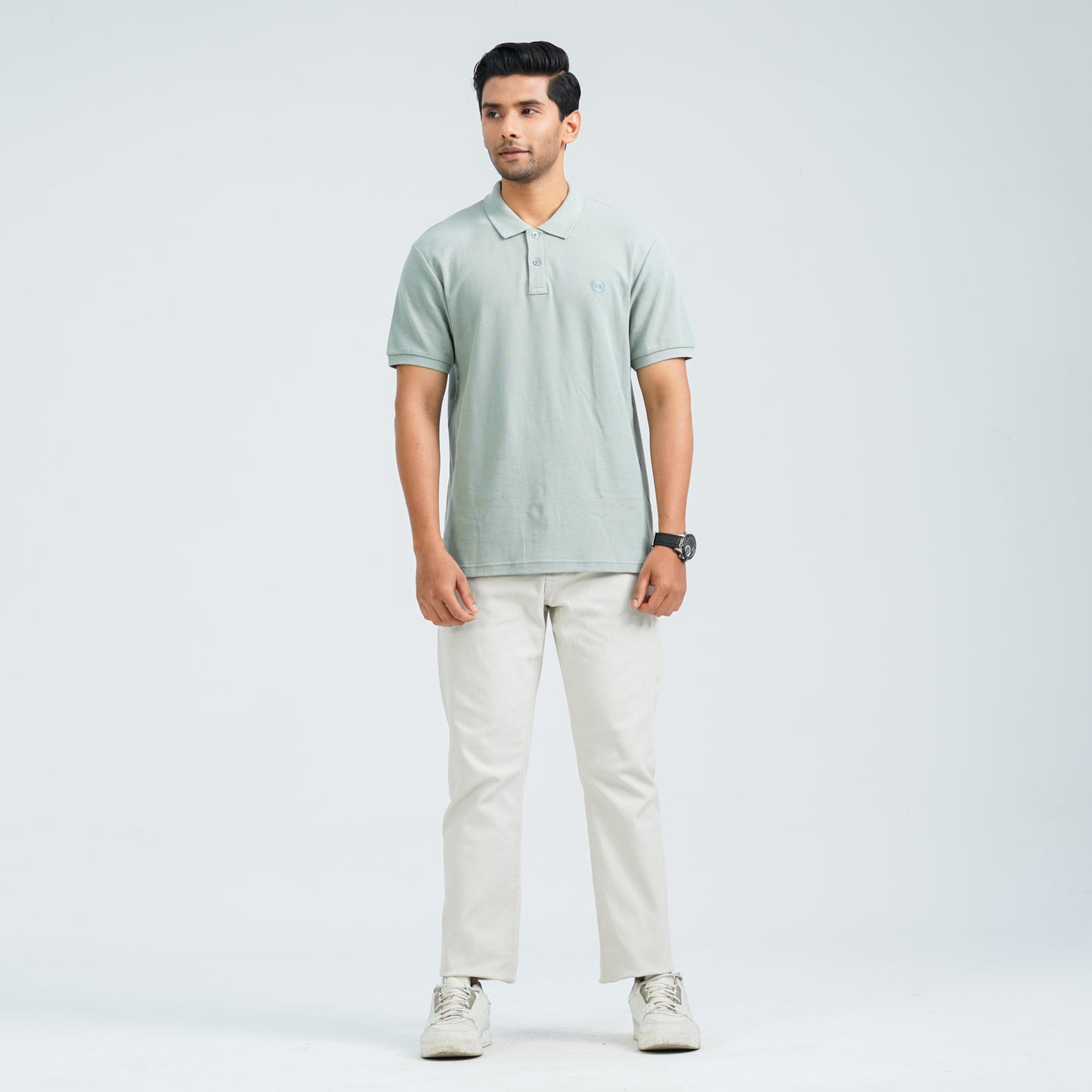 Men’s Green Cotton Polo
