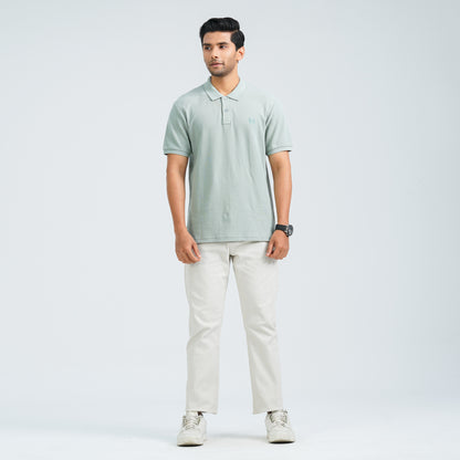 Men’s Green Cotton Polo