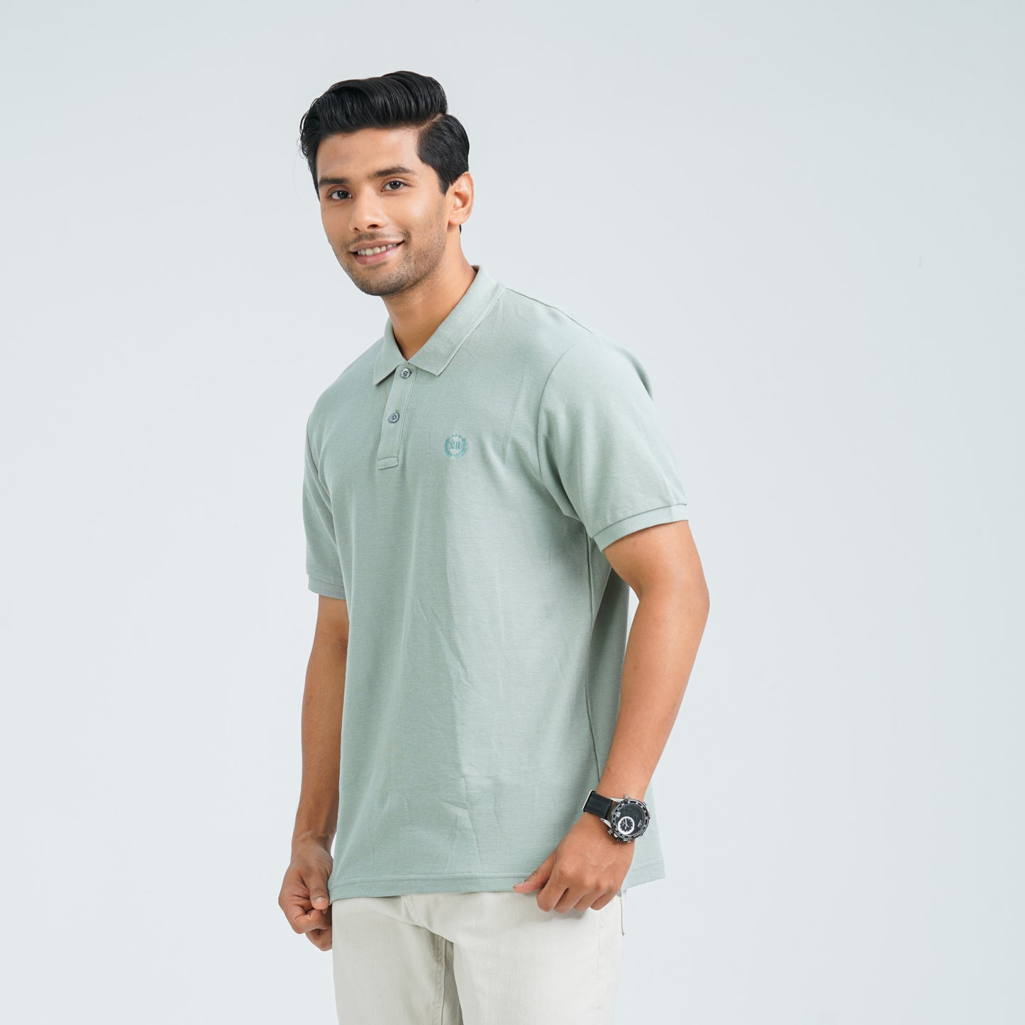 Men’s Green Cotton Polo