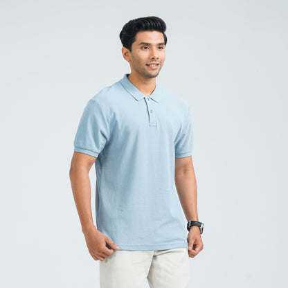 Men’s Dusty Blue Cotton Polo