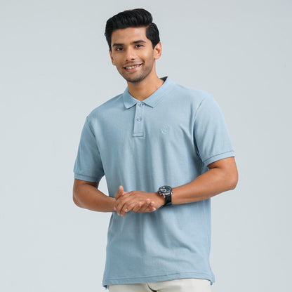 Men’s Dusty Blue Cotton Polo