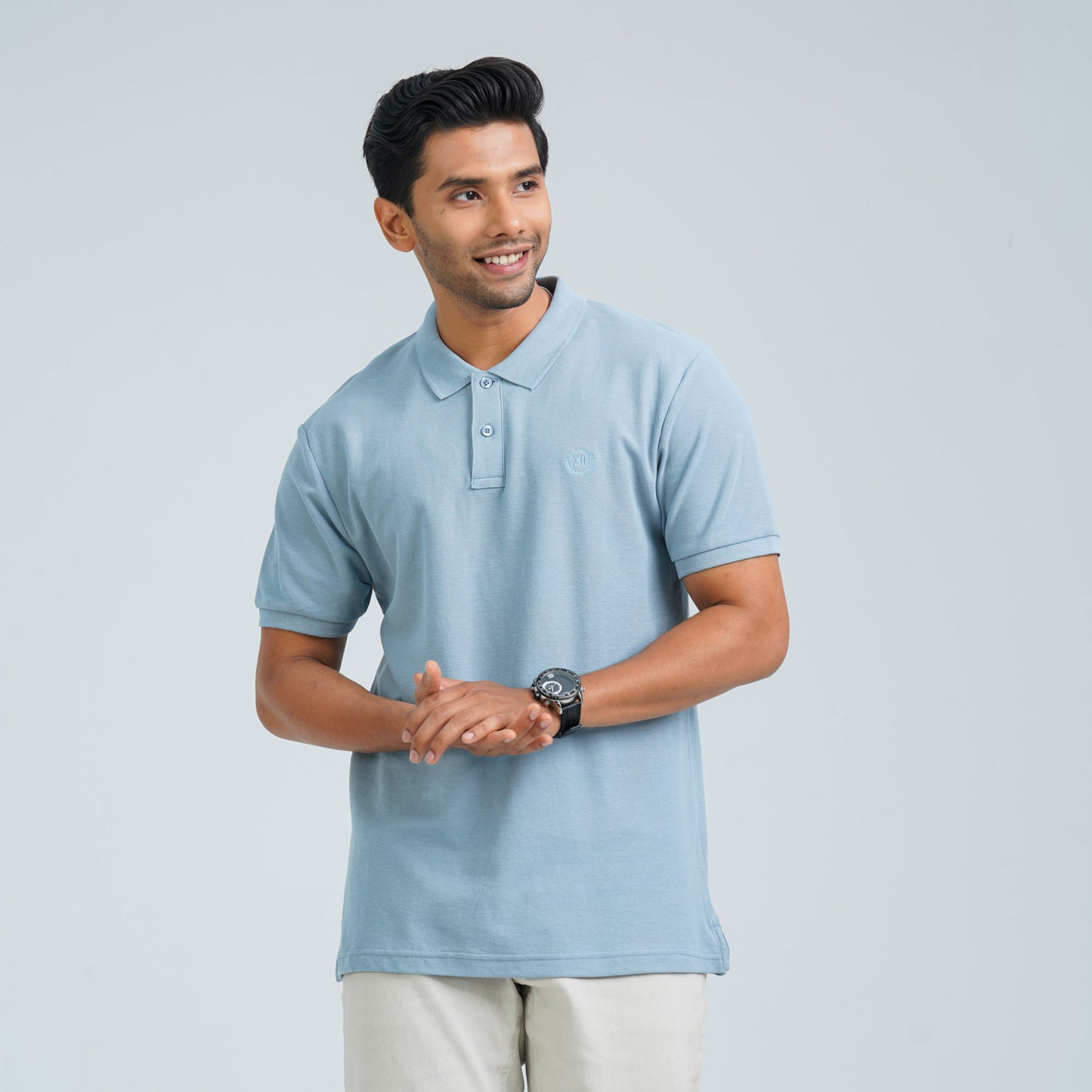Men’s Dusty Blue Cotton Polo