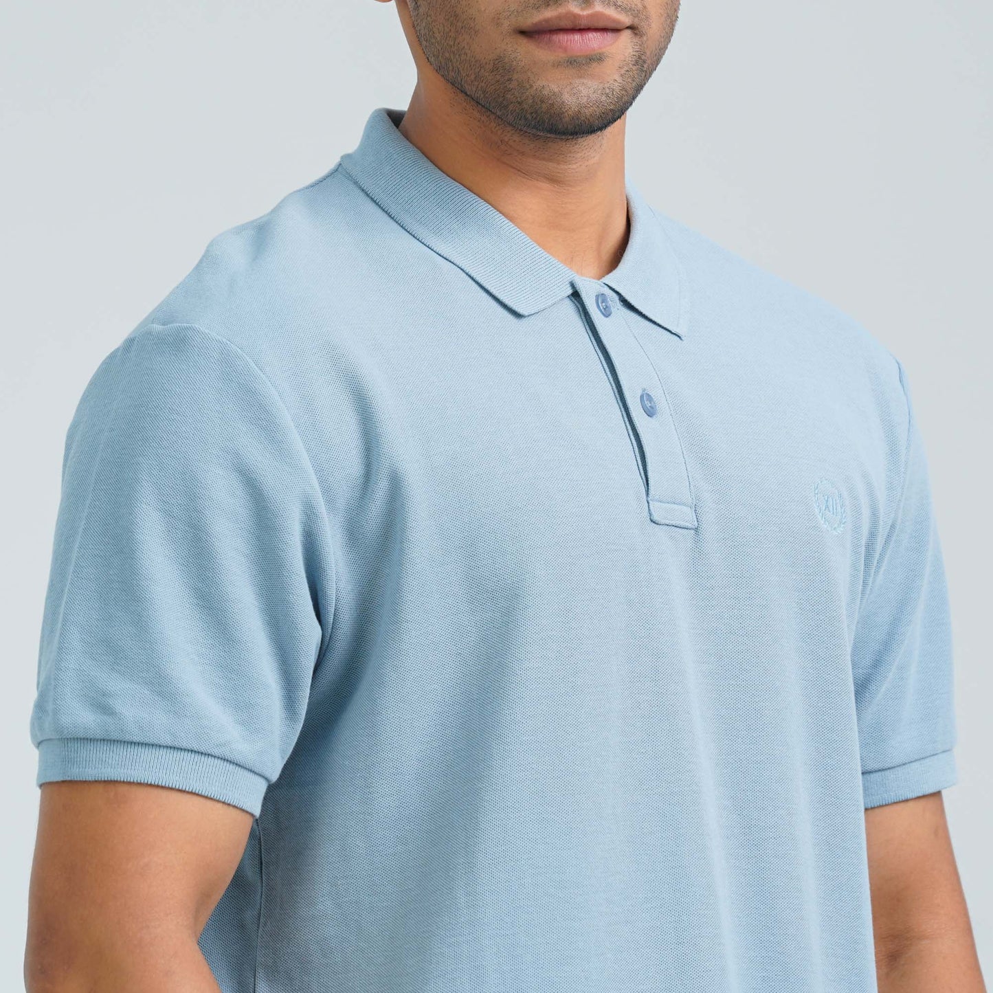 Men’s Dusty Blue Cotton Polo