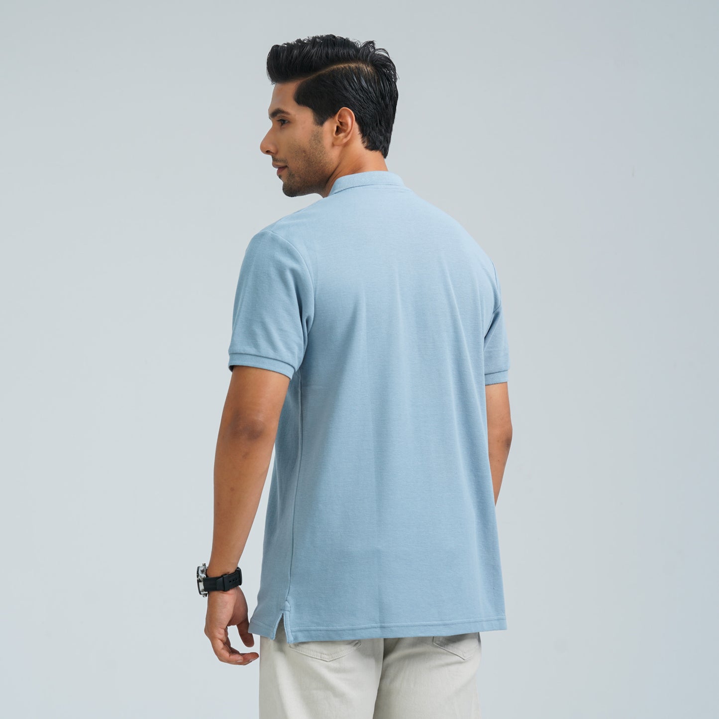 Men’s Dusty Blue Cotton Polo
