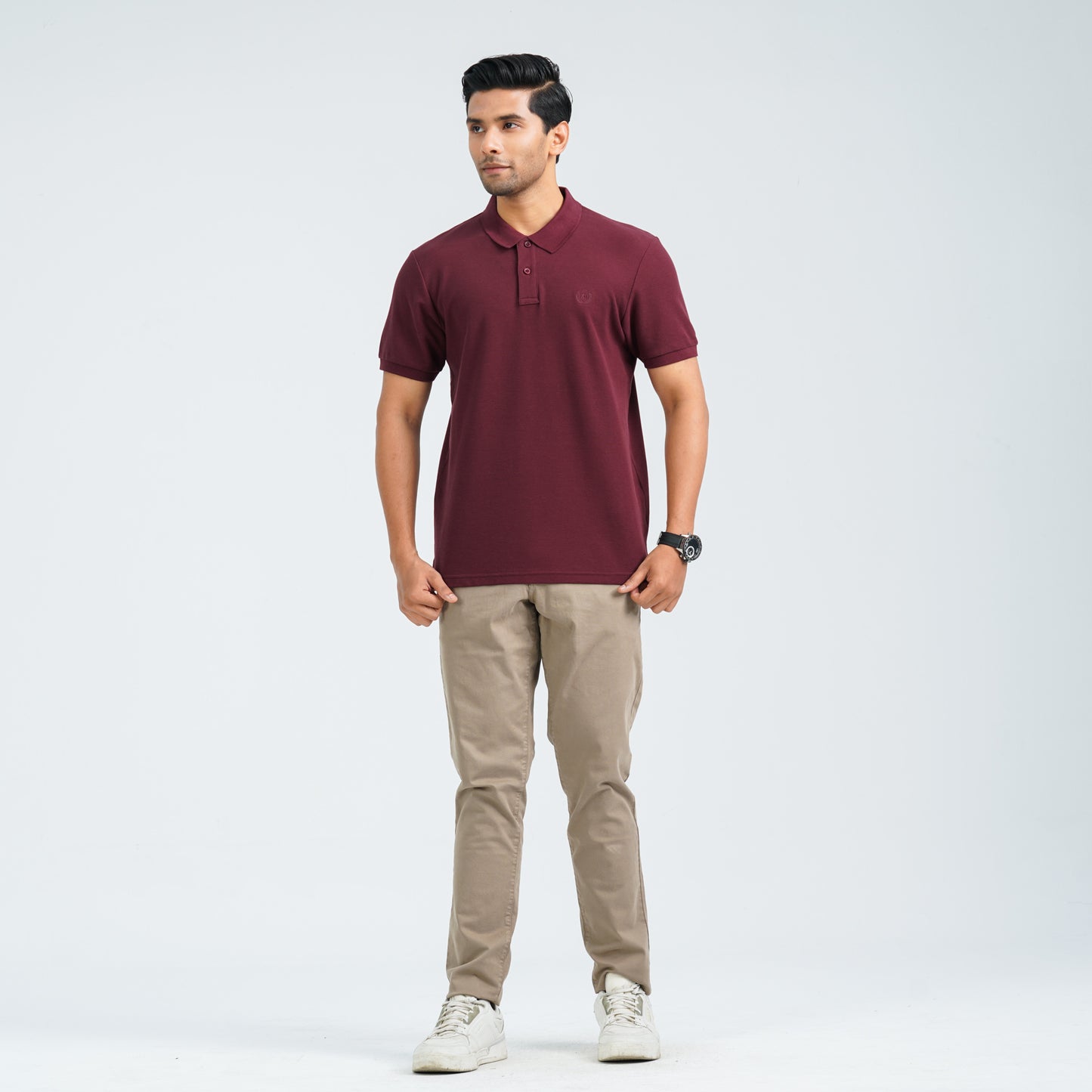 Men’s Maroon Cotton Polo