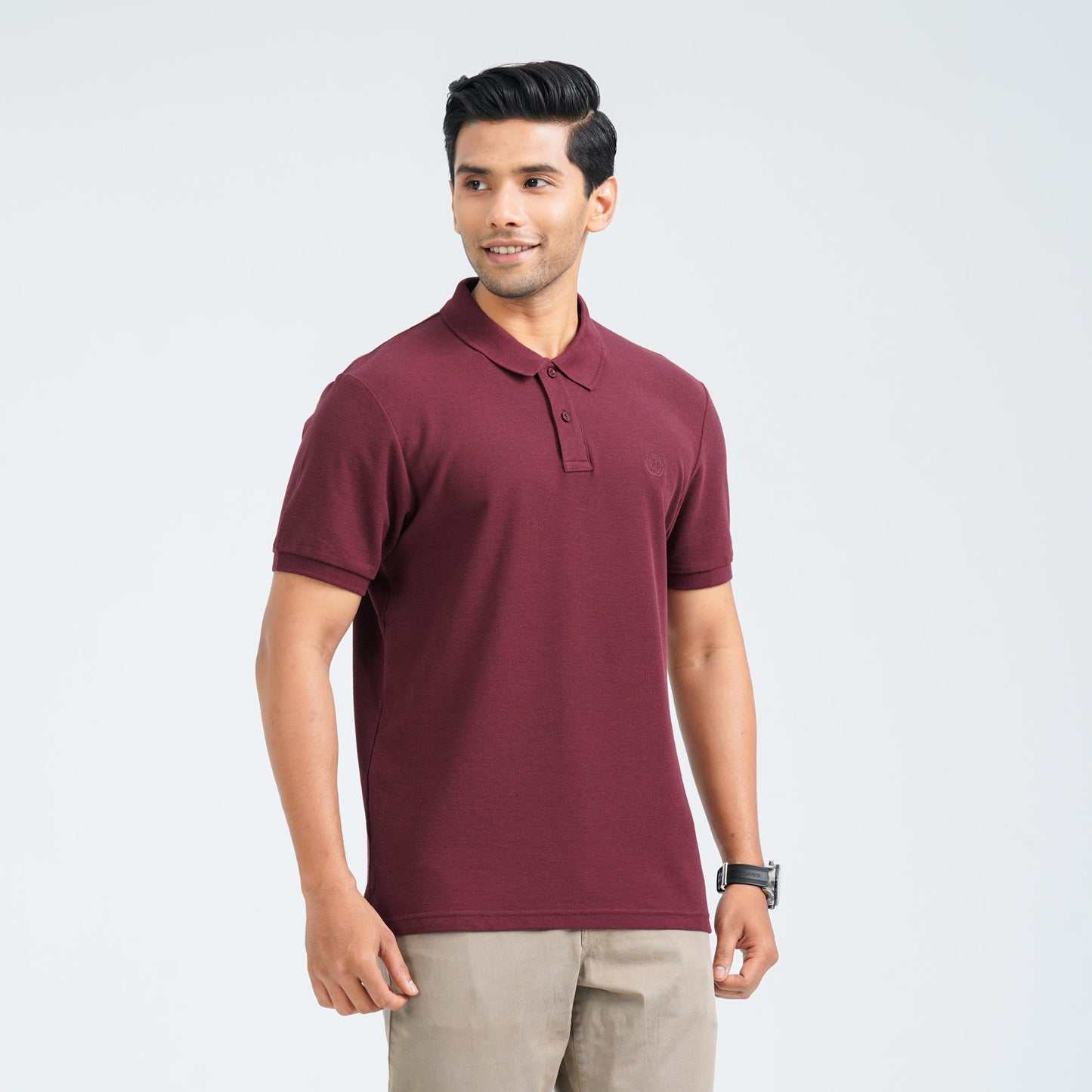 Men’s Maroon Cotton Polo