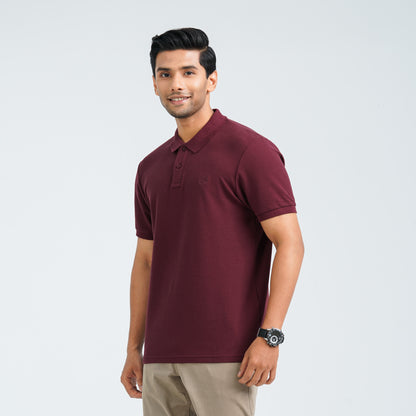Men’s Maroon Cotton Polo