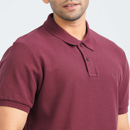 Men’s Maroon Cotton Polo