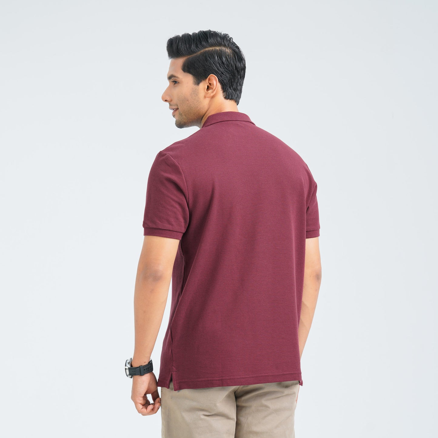 Men’s Maroon Cotton Polo