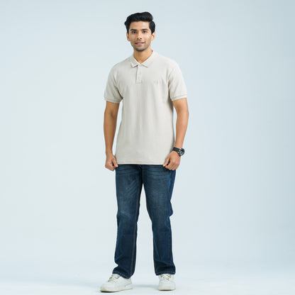 Men’s Beige Cotton Polo