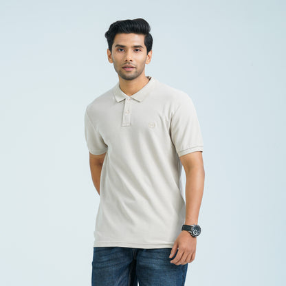 Men’s Beige Cotton Polo