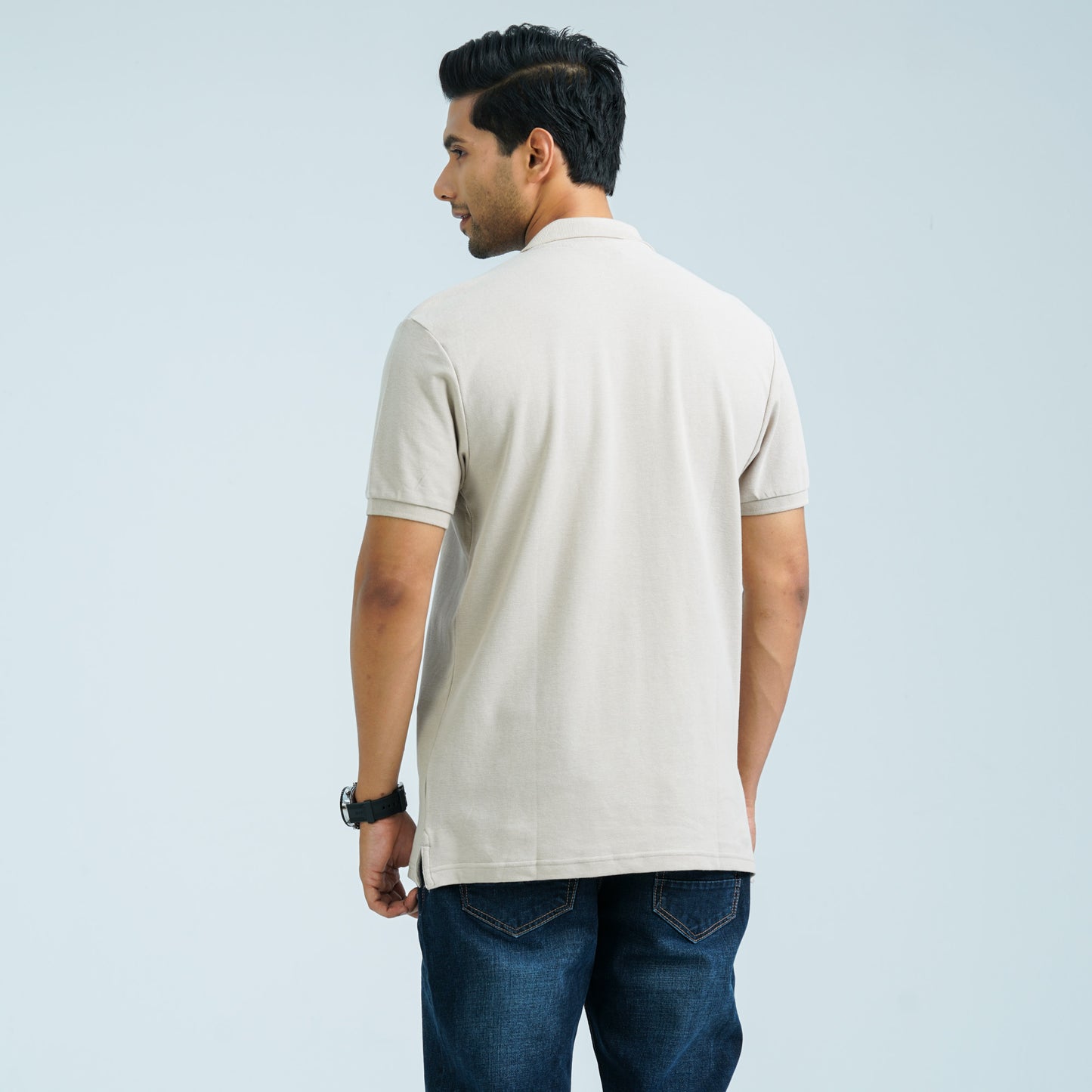 Men’s Beige Cotton Polo