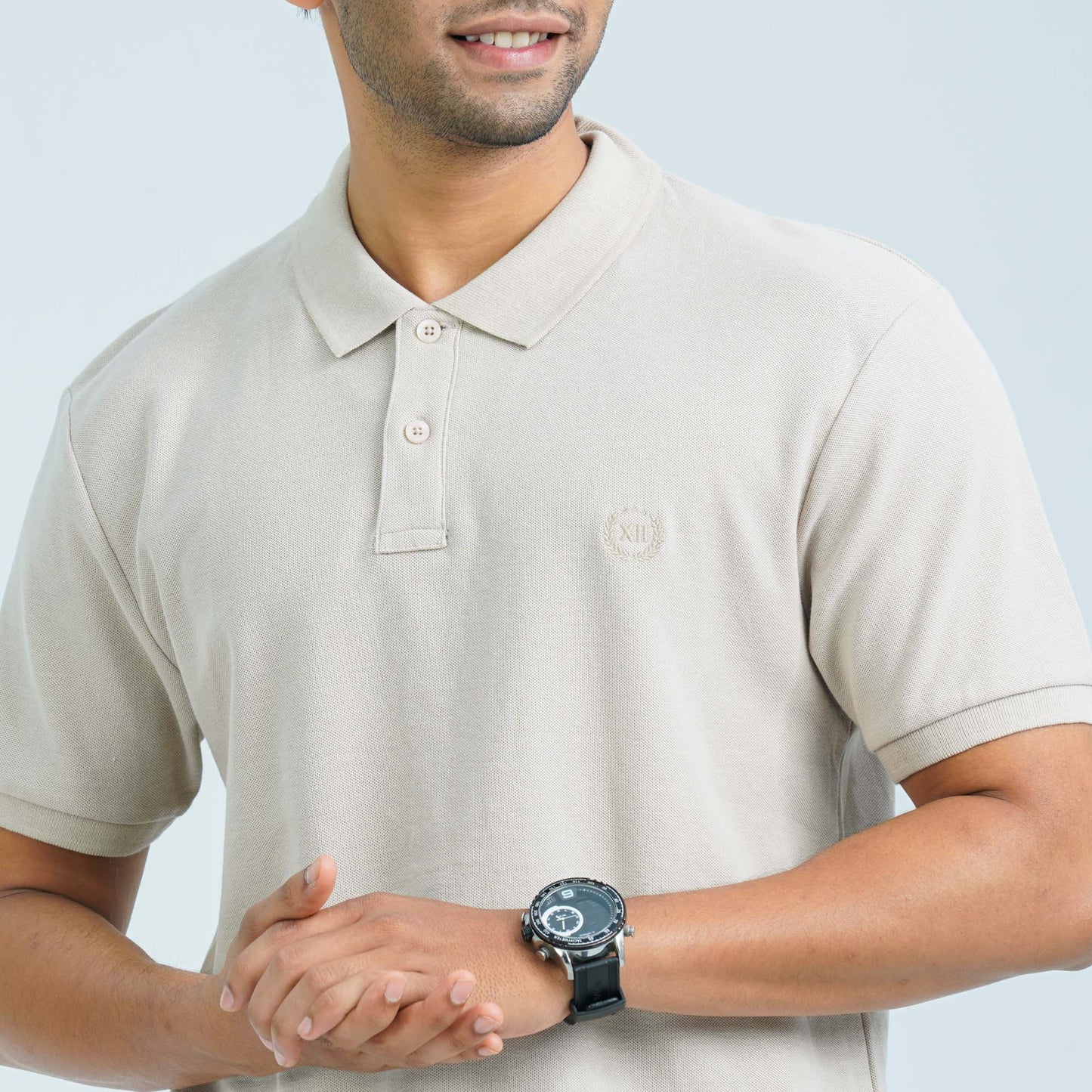 Men’s Beige Cotton Polo