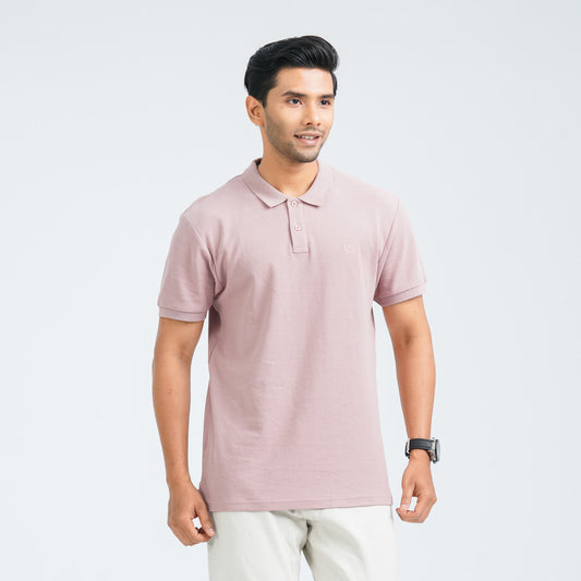 Men’s Dusty Pink Cotton Polo Shirt