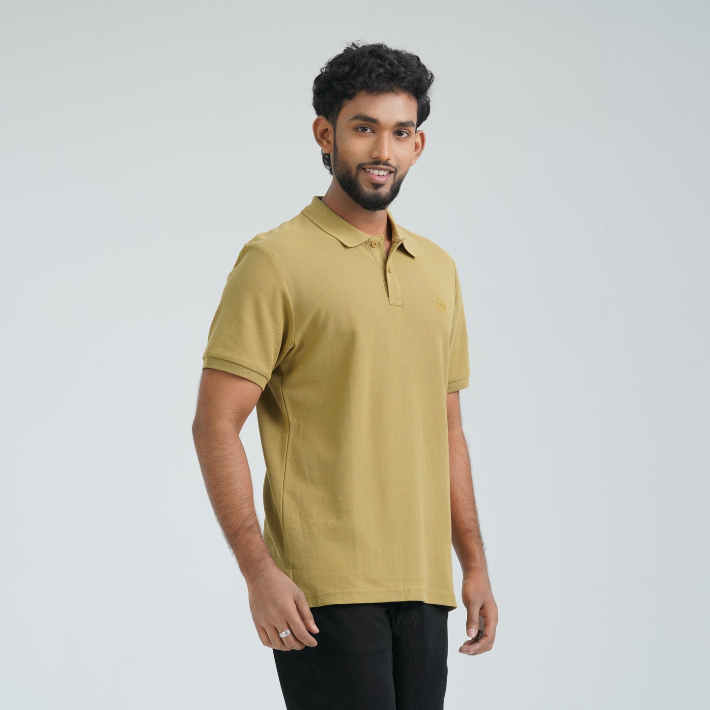 Men’s Olive Cotton Polo Shirt