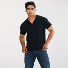 Load image into Gallery viewer, Men&#39;s Black Sweater Polo
