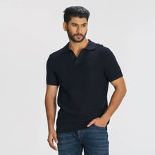 Load image into Gallery viewer, Men&#39;s Black Sweater Polo
