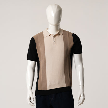 Mens Striped Polo Sweater