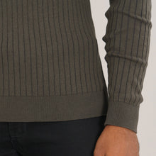 Load image into Gallery viewer, Mens Grey Textured Polo Sweater
