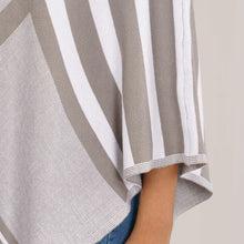 Load image into Gallery viewer, Womens White &amp; Grey Checked Poncho
