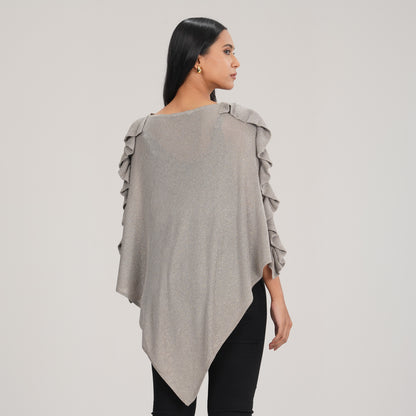 Womens Grey Poncho
