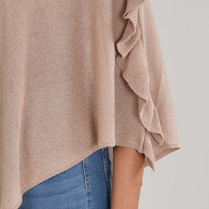 Womens Beige Poncho