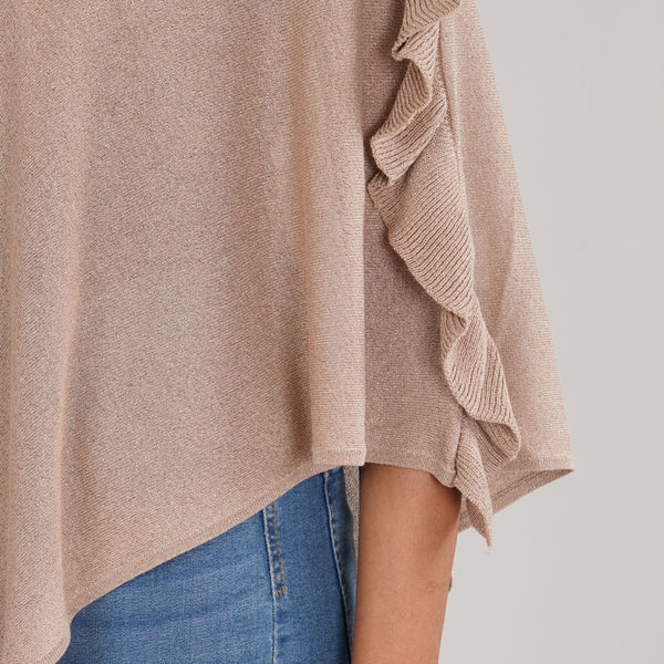 Womens Beige Poncho