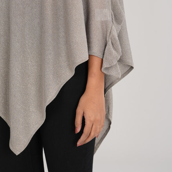 Womens Grey Poncho