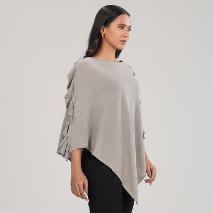 Womens Grey Poncho
