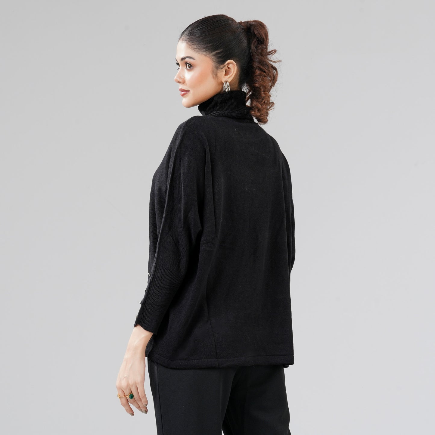 Women's Black Poncho