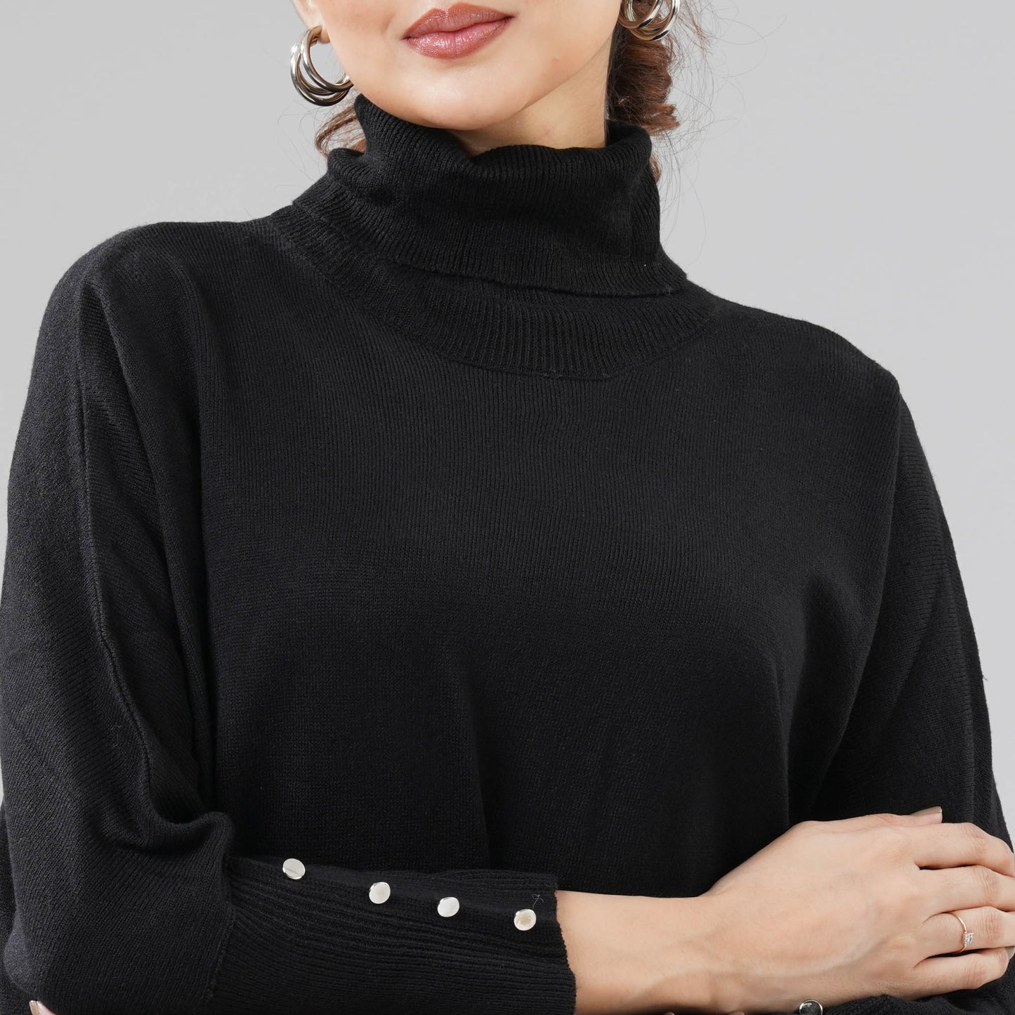 Women's Black Poncho