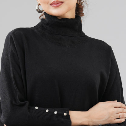 Women's Black Poncho