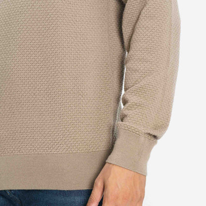 Mens Beige Knitted Pullover