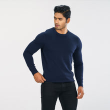 Load image into Gallery viewer, Men’s Navy Knitted Pullover
