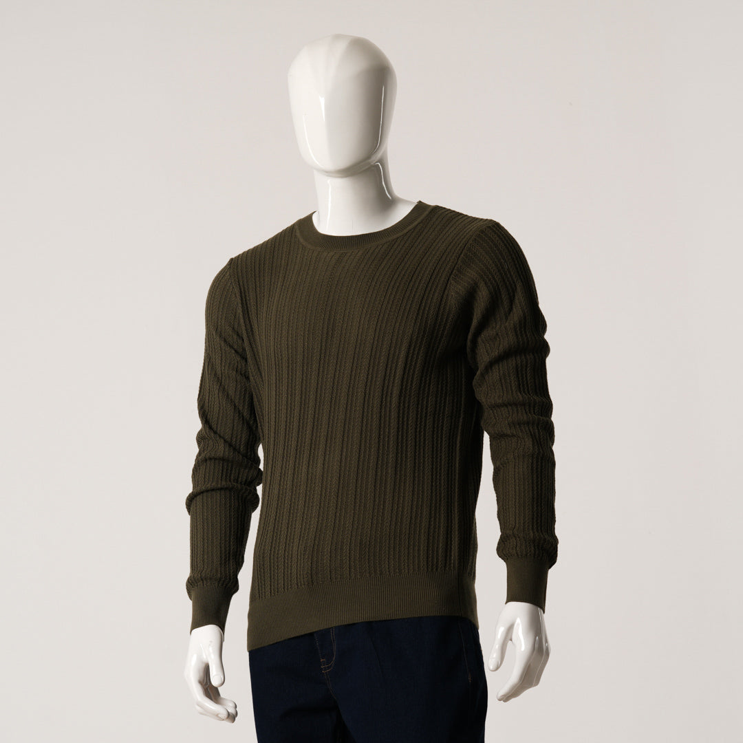 Mens Olive Sweater Pullover