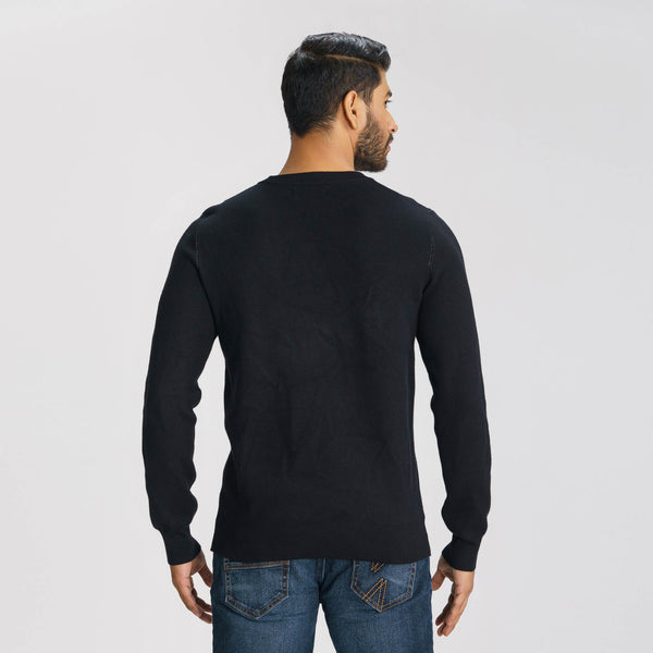 Mens Black/White Sweater Pullover