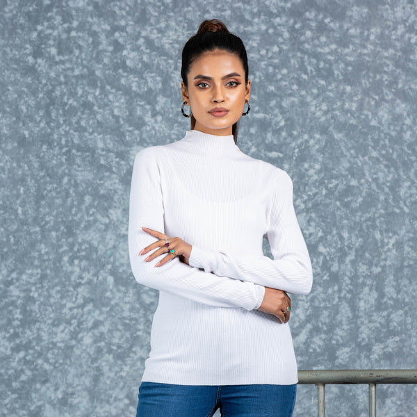 LADIES PULLOVER- WHITE